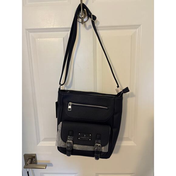 London Fog Crossbody Satchel Purse with Chaundry  Scarf - Picture 4 of 8